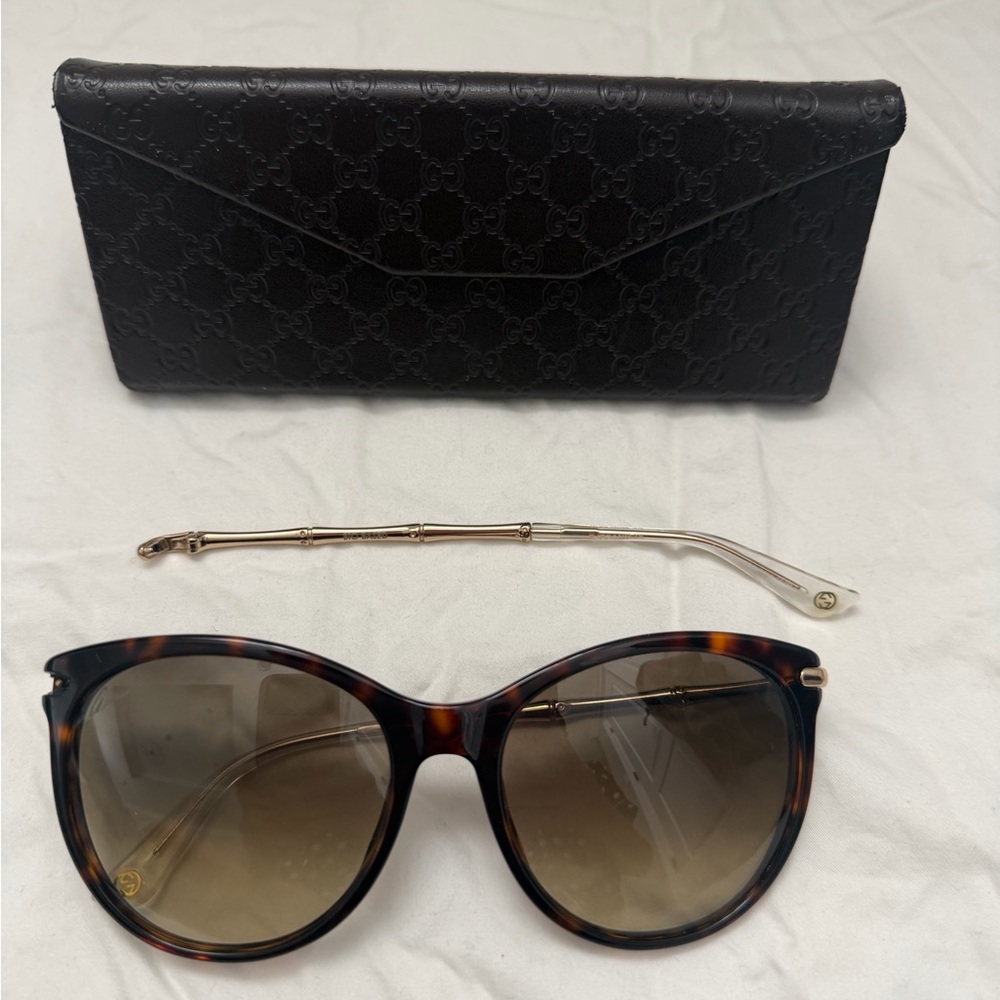 Gucci Brown Sunglasses with Gold Detail